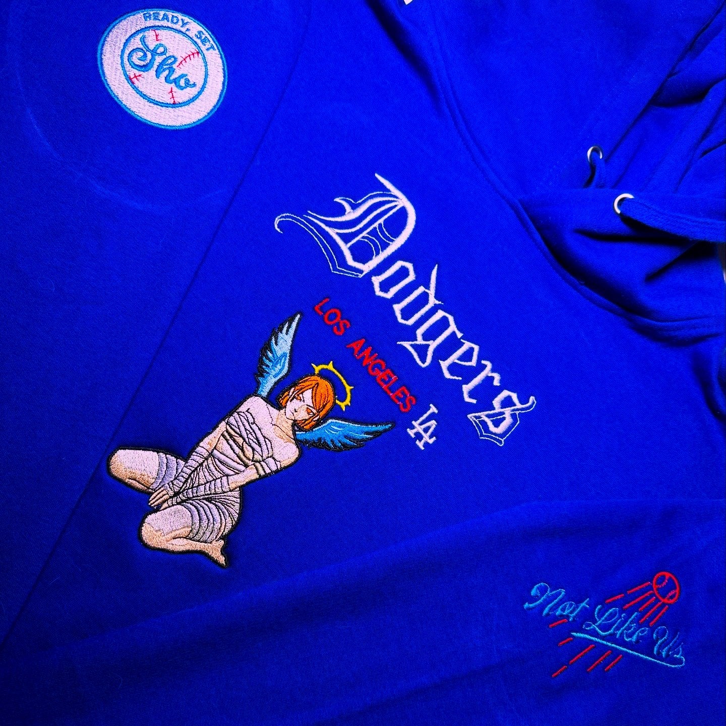 LIMITED Los Angeles Dodgers Nobara JJK EMBROIDERED ANIME HOODIE
