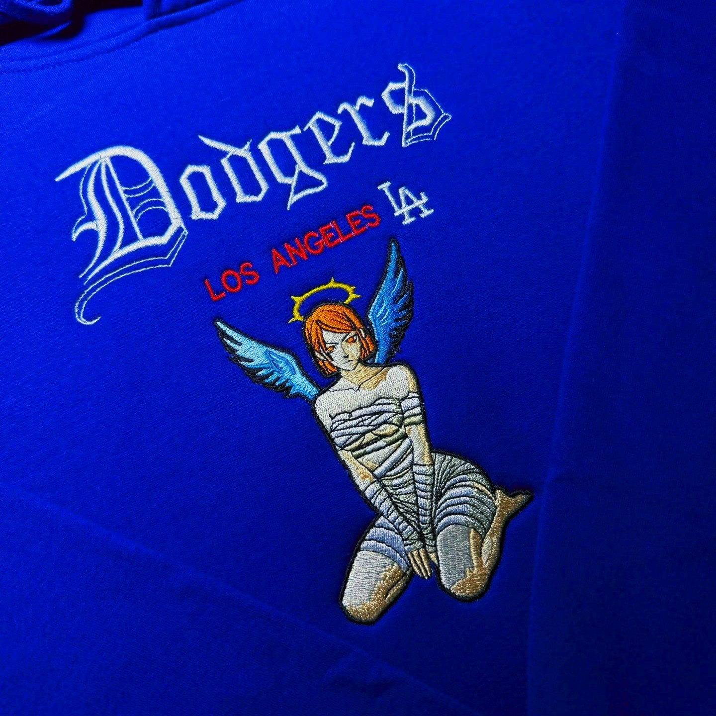 LIMITED Los Angeles Dodgers Nobara JJK EMBROIDERED ANIME HOODIE