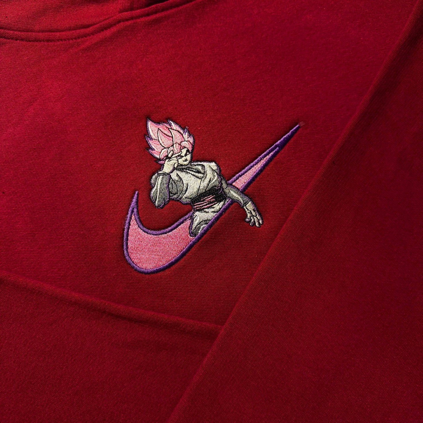 LIMITED Dragonball Super X SS Rose Goku Black EMBROIDERED Gym HOODIE