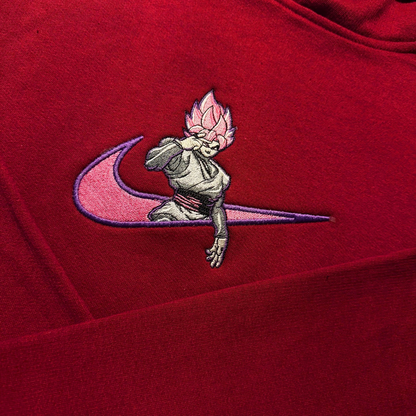 LIMITED Dragonball Super X SS Rose Goku Black EMBROIDERED Gym HOODIE