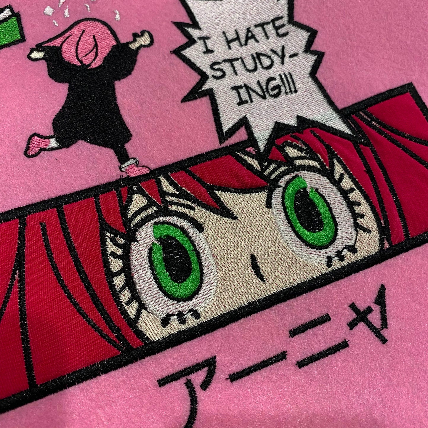 LIMITED I Hate Studying EMBROIDERED ANIME HOODIE