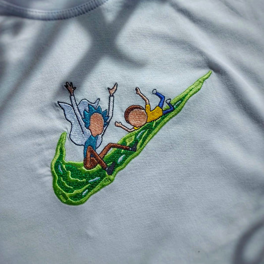LIMITED Rick and Morty Portal Swoosh Remix EMBROIDERED ANIME HOODIE