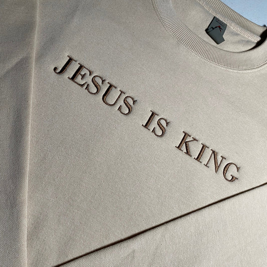 Jesus is King Embroidered Sweatshirt/Crewneck