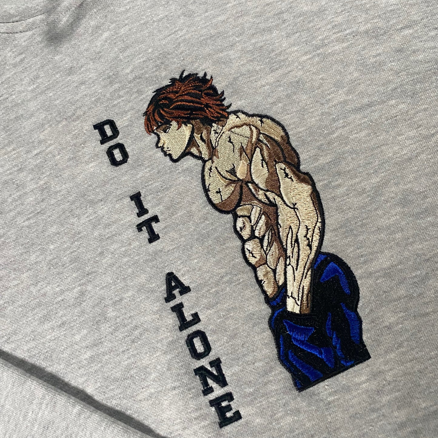 LIMITED Baki Do It Alone EMBROIDERED ANIME HOODIE