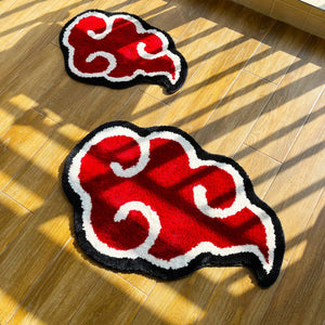 Red Akatsuki Clouds Handmade Rug