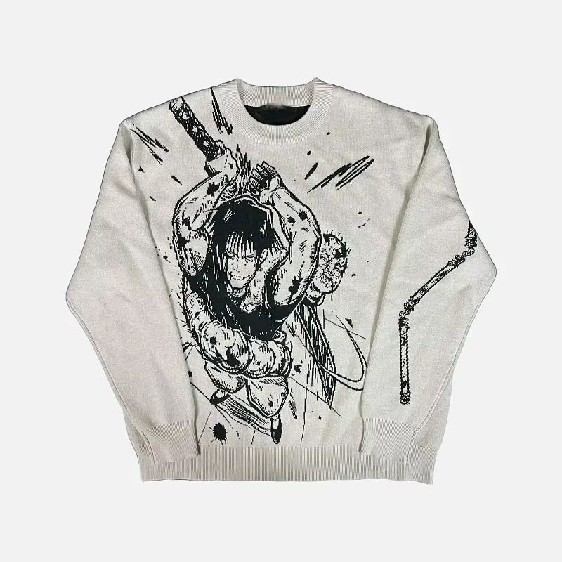 LIMITED JJK Toji Vintage Knitted Sweatshirt