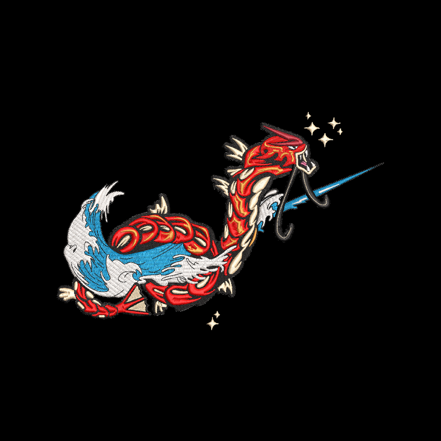 LIMITED Red Gyrados EMBROIDERED ANIME HOODIE