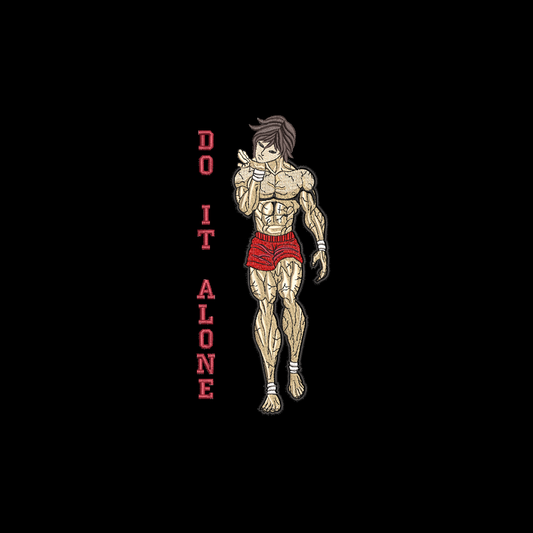 LIMITED Baki Do It Alone Canon EMBROIDERED ANIME HOODIE