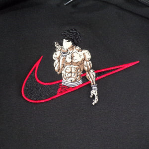 LIMITED BAKI THE GRAPPLER HANMA X EMBROIDERED ANIME HOODIE