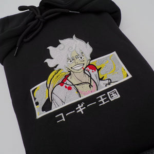 LIMITED ONE PIECE MONKEY D. LUFFY CANON GEAR 5 KINGDAMN CUSTOM EMBROIDERED HOODIE