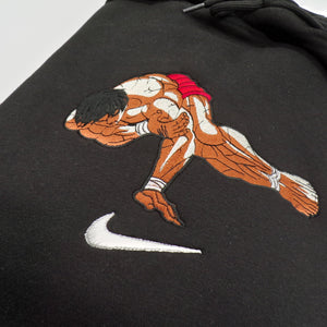 LIMITED BAKI HANMA POSE CHALLENGE EMBROIDERED ANIME HOODIE