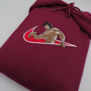 LIMITED BAKI HANMA X THE STRONGEST TEENAGER IN THE WORLD EMBROIDERED ANIME HOODIE