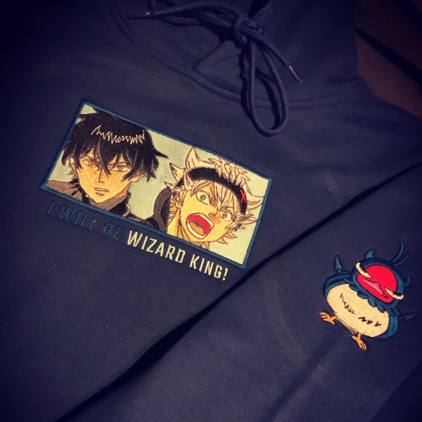 LIMITED BLACK CLOVER ASTA AND YUNO WIZARD KING EMBROIDERED ANIME HOODIE