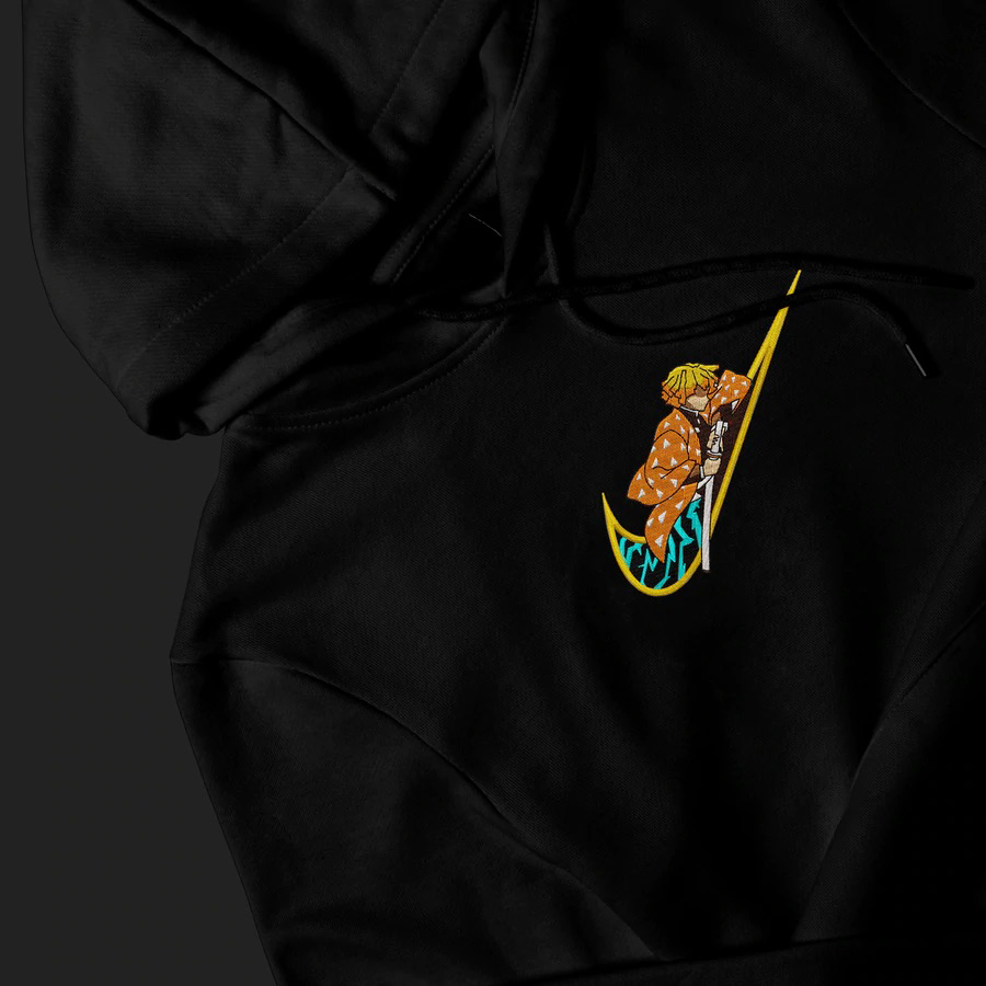 LIMITED DEMON SLAYER ZENITSU X EMBROIDERED ANIME HOODIE