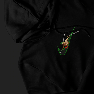 LIMITED ONE PIECE ZORO X RAGE EMBROIDERED ANIME HOODIE