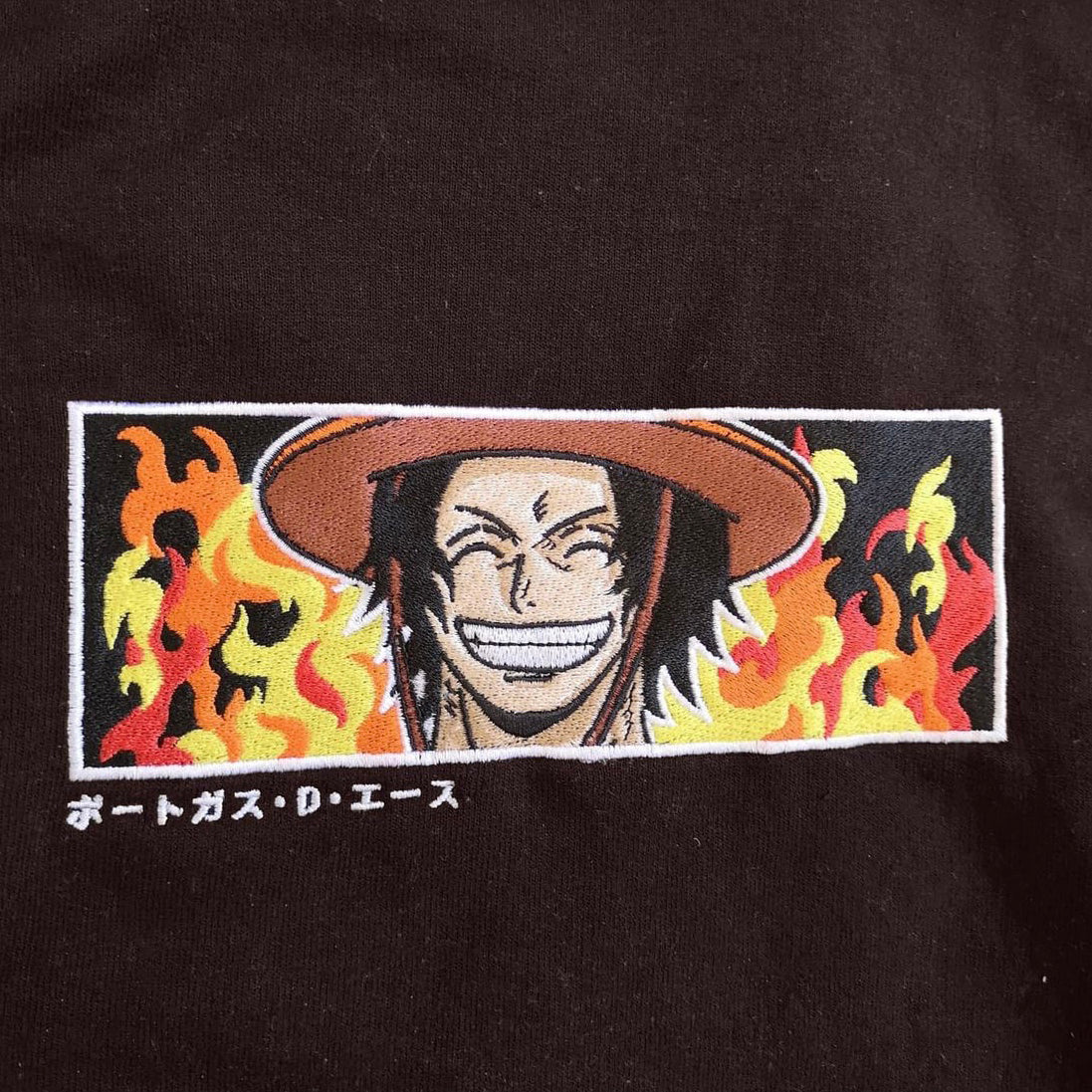 LIMITED ONE PIECE ACE PORTGAS INFERNO EMBROIDERED HOODIE