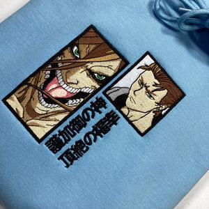 LIMITED ATTACK ON TITAN EREN YEAGER TITAN SCOUT KINGDAMN CUSTOM EMBROIDERED HOODIE