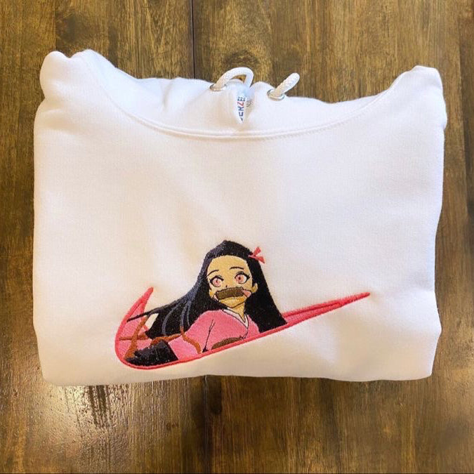 LIMITED DEMON SLAYER NEZUKO KAMADO X EMBROIDERED ANIME HOODIE