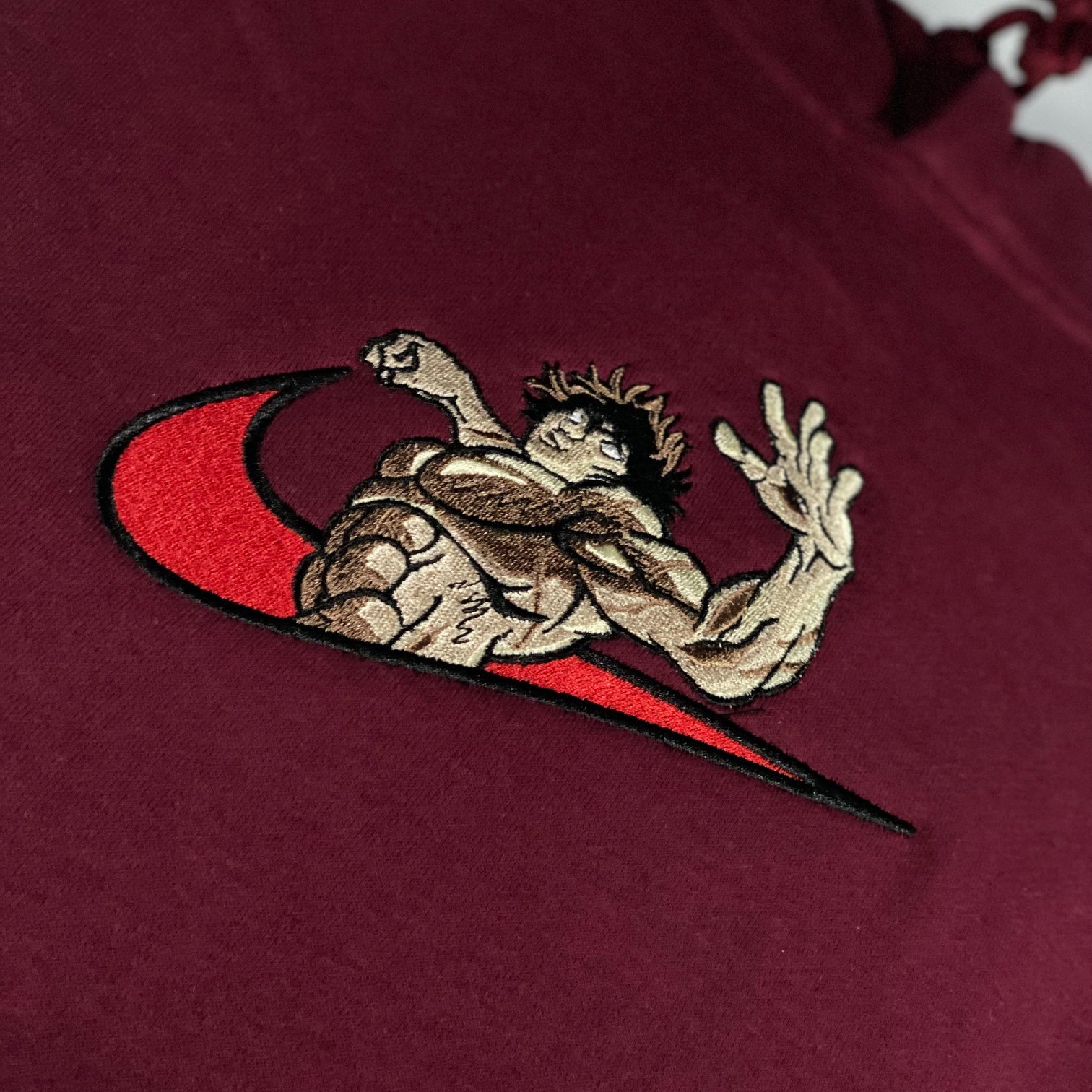 LIMITED BAKI THE GRAPPLER HANMA X Demon Punch EMBROIDERED Gym HOODIE