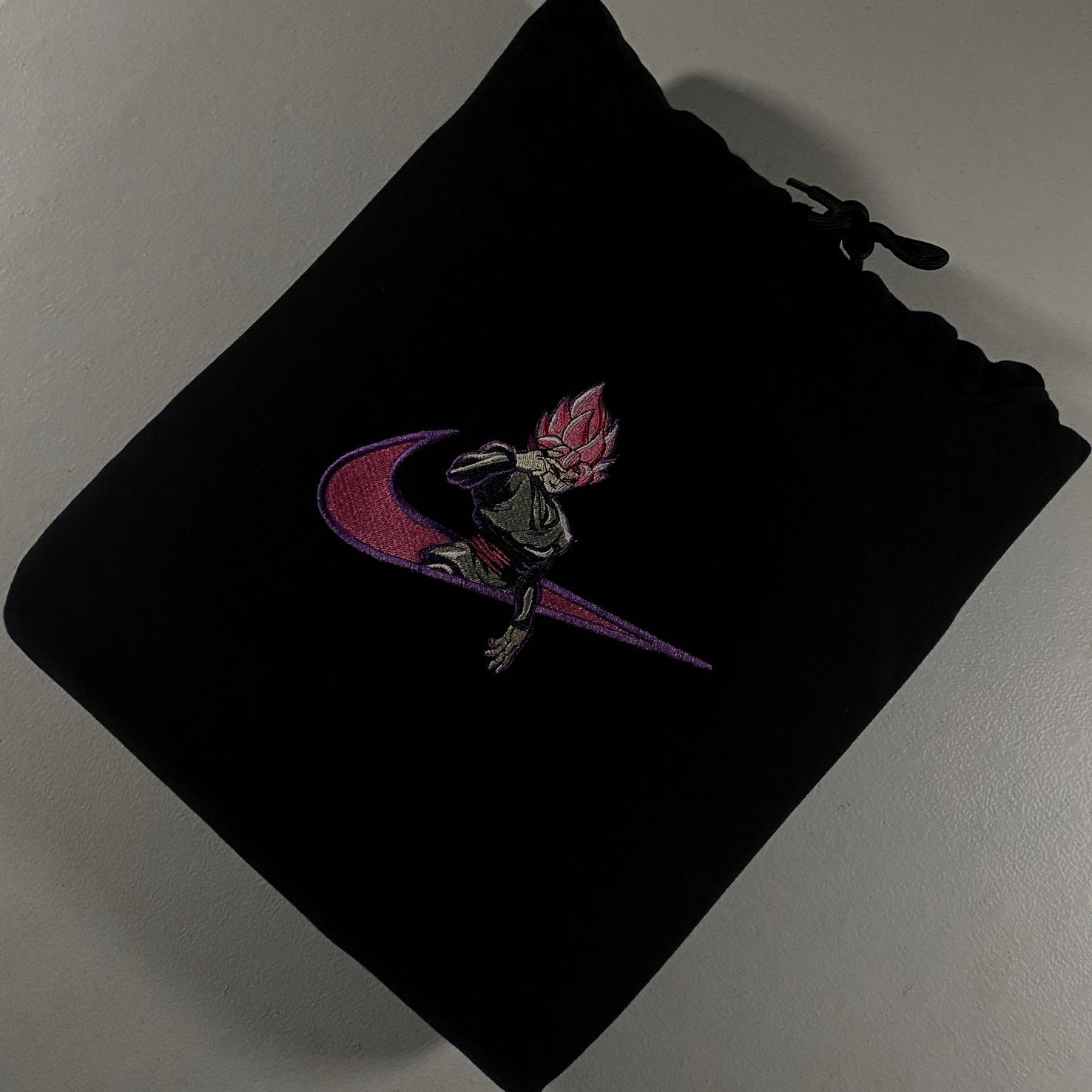 LIMITED Dragonball Super X SS Rose Goku Black EMBROIDERED Gym HOODIE