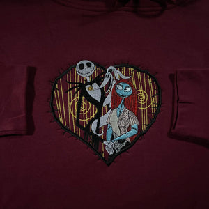 LIMITED Jack Skellington and Sally Nightmare Before Christmas EMBROIDERED HOODIE
